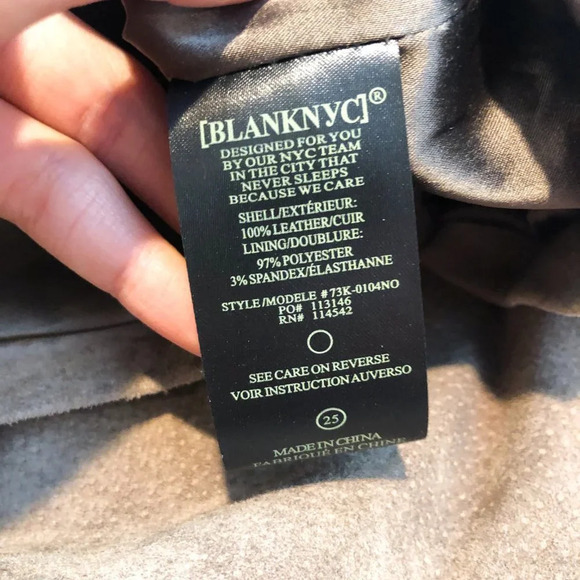 Blank NYC 100% Leather Suede Brown Classic Modern Mini Skirt Women's 25 - Picture 9 of 10